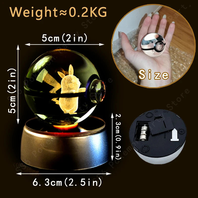 Pokemon 3D Crystal Ball LED Night Light