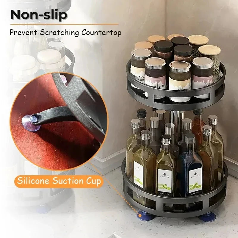 360-Degree Rotating Metal Spice Rack