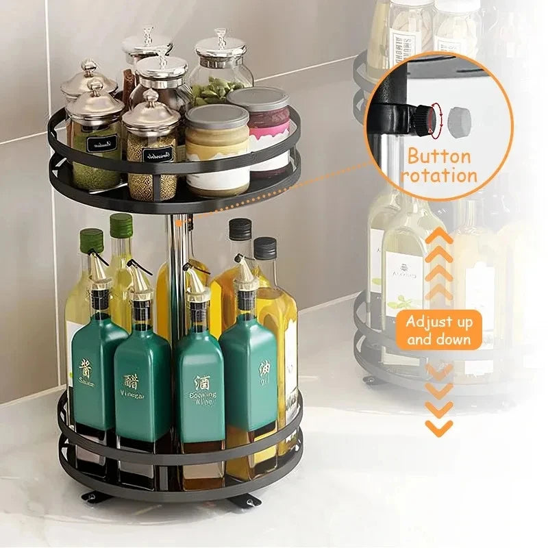 360-Degree Rotating Metal Spice Rack