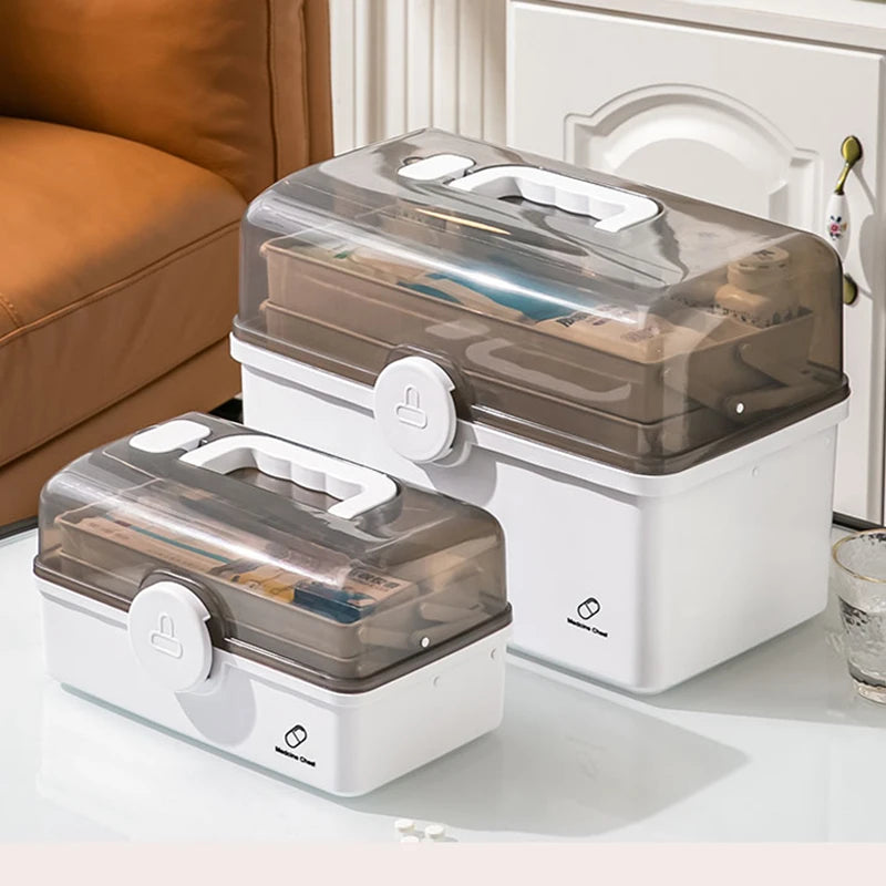 Family medicine organizer storage box