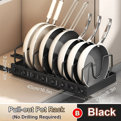 Sliding Steel Pots and Pans Organizer