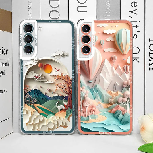 Transparent Mountain Landscape Silicone Case