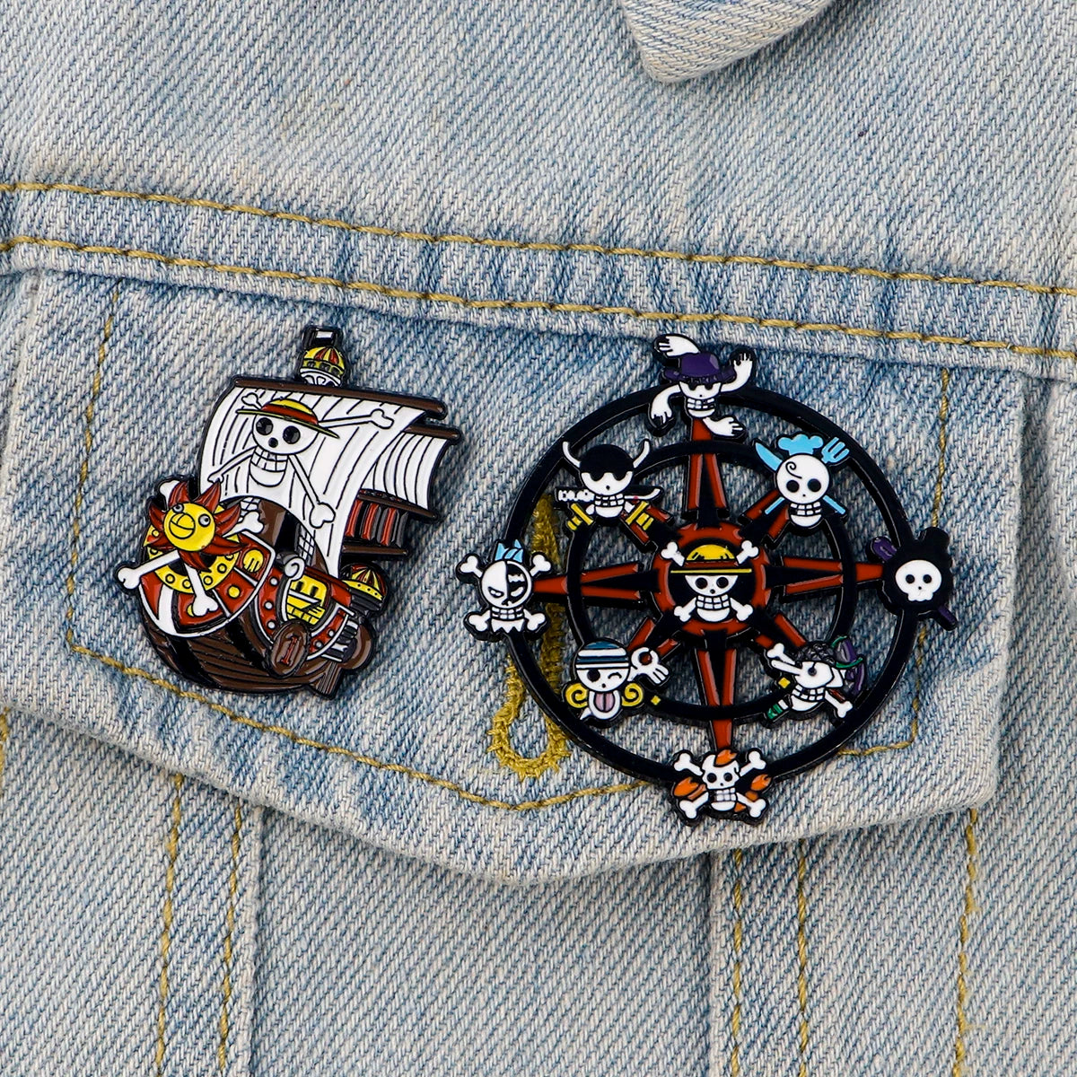 Enamel brooch pin set