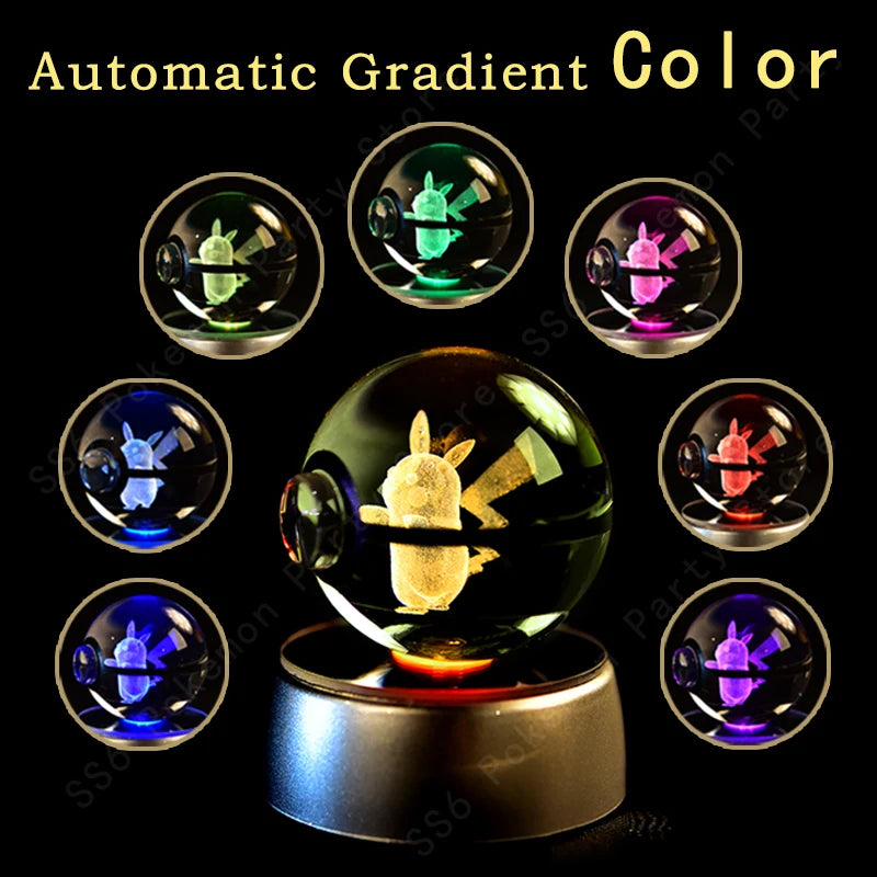 Pokemon 3D Crystal Ball LED Night Light
