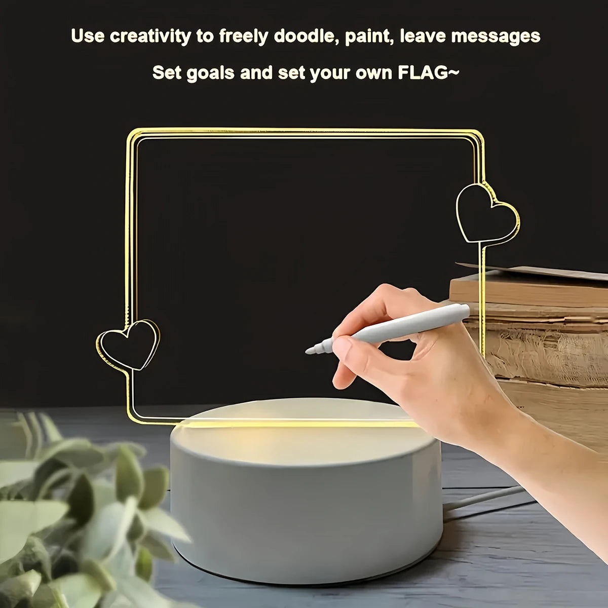 Erasable message board night light