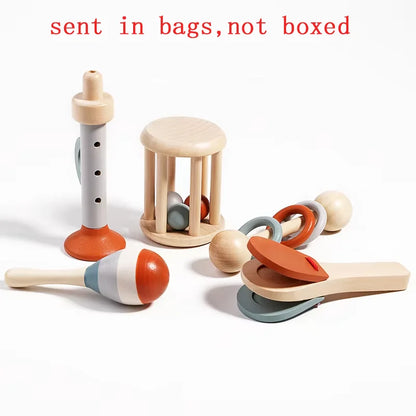 Wooden Baby Handheld Bell Set