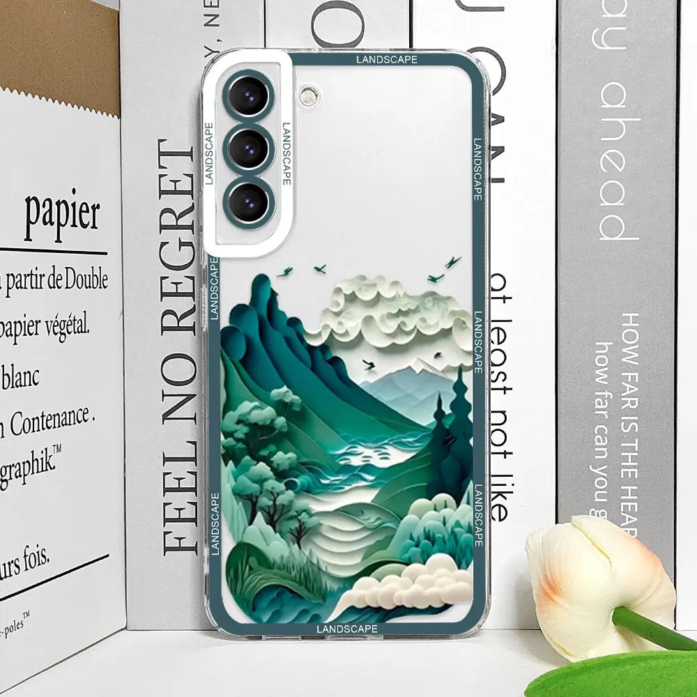 Transparent Mountain Landscape Silicone Case
