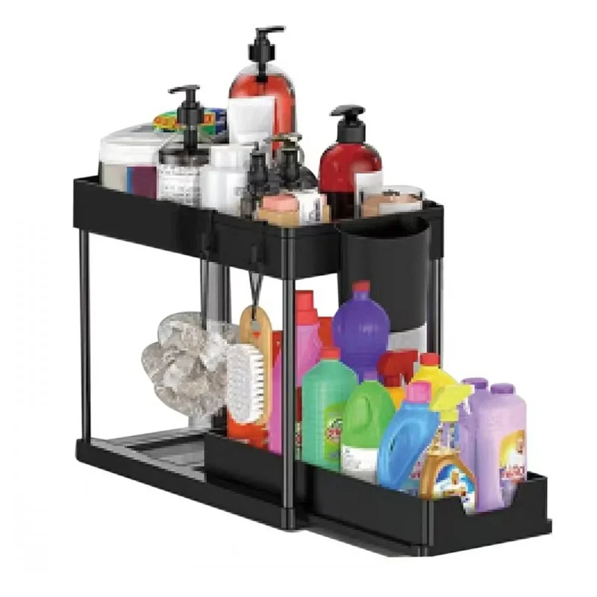 Two-tier under sink organizer