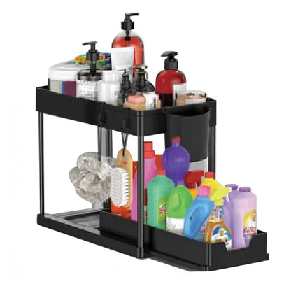 Two-tier under sink organizer