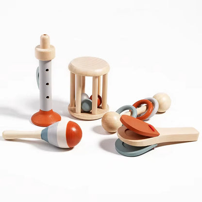 Wooden Baby Handheld Bell Set