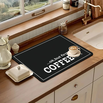 Black Coffee Printed Diatom Drying Mat