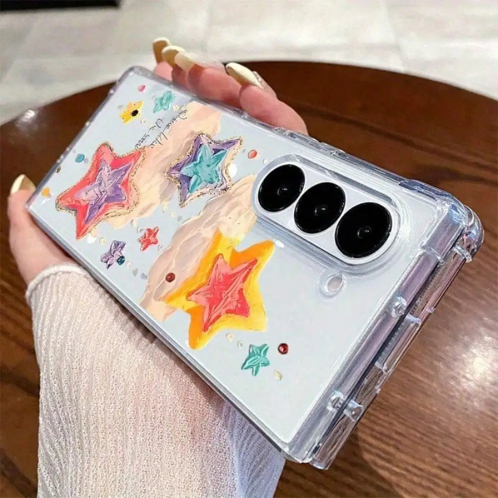 Transparent Tiger Print Foldable Phone Case