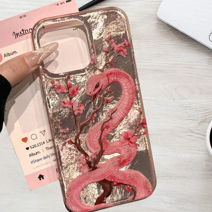 Illustrated Plum Blossom Snake Phone Case